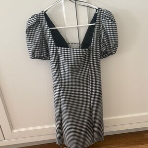 Zara Black and White Gingham Mini Dress